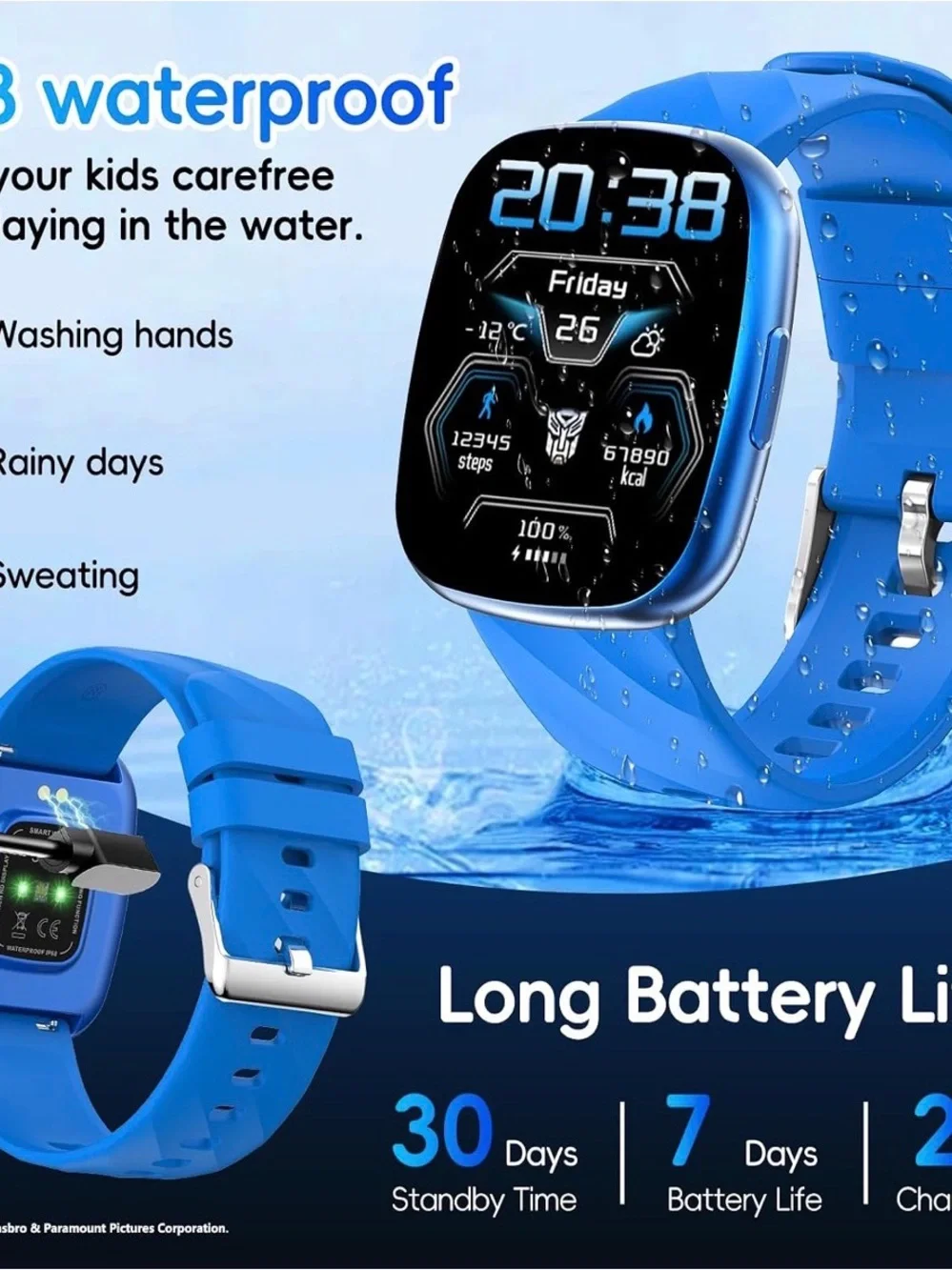 Transformers Kids Smart Watch for Boys & Girls,1.78